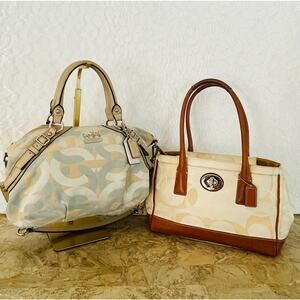 Bundle/lot of 2 Coach bags Madeline optic/madison Sofia 17078/11820
